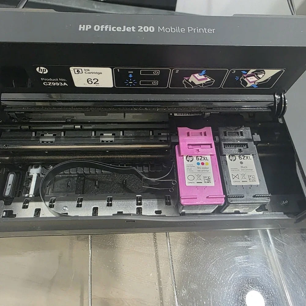 HP OfficeJet 200 Mobile Color Inkjet Printer Power Cord And Ink Works Tested
